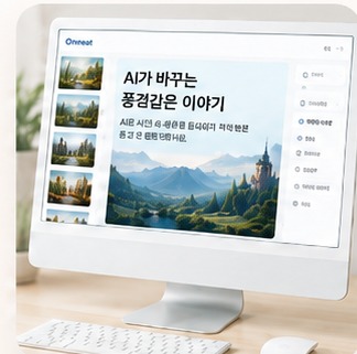화이트 맥 스타일 모니터에서 제작하는 영상 및 동화 스타일 AI 콘텐츠